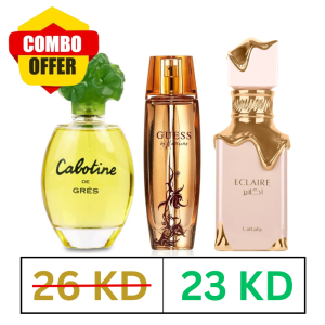 Bundle Offer (Guess Marciano Women 75ml+Lattafa Eclaire+Cabotine Gres)